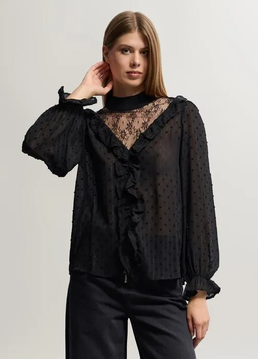 Ženska bluza regularnog kroja s V-izrezom