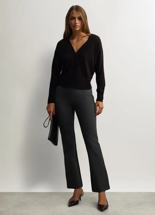 Ženske slim fit hlače u punto Milano pletivu