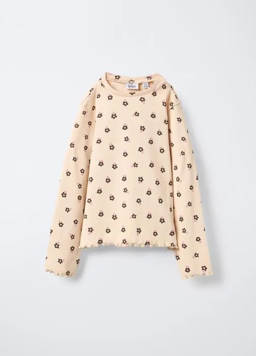 Rebrasta majica slim fit za djevojčice