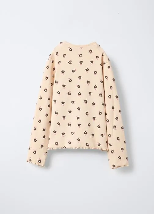 Rebrasta majica slim fit za djevojčice