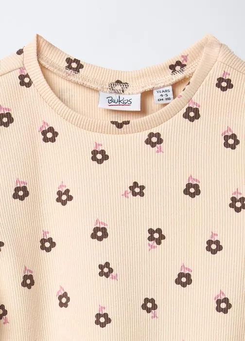 Rebrasta majica slim fit za djevojčice