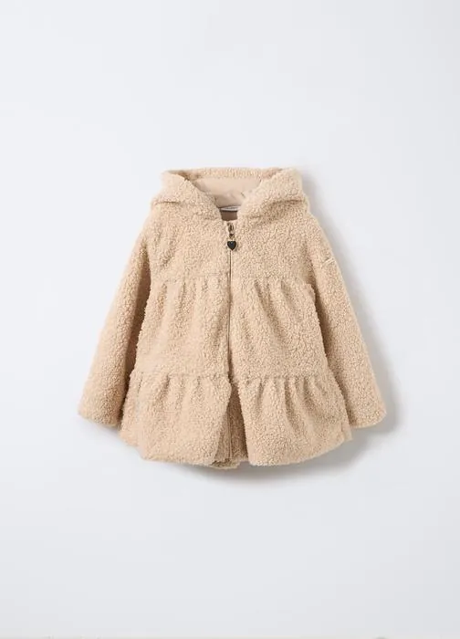 Majica s kapuljačom s bouclé detaljima za bebe