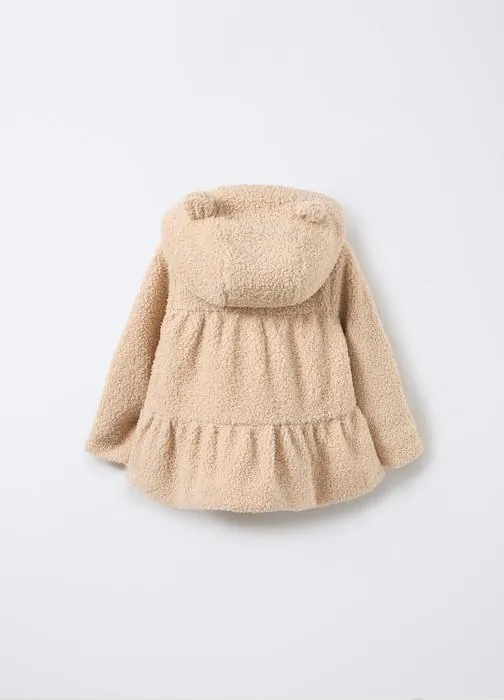 Majica s kapuljačom s bouclé detaljima za bebe