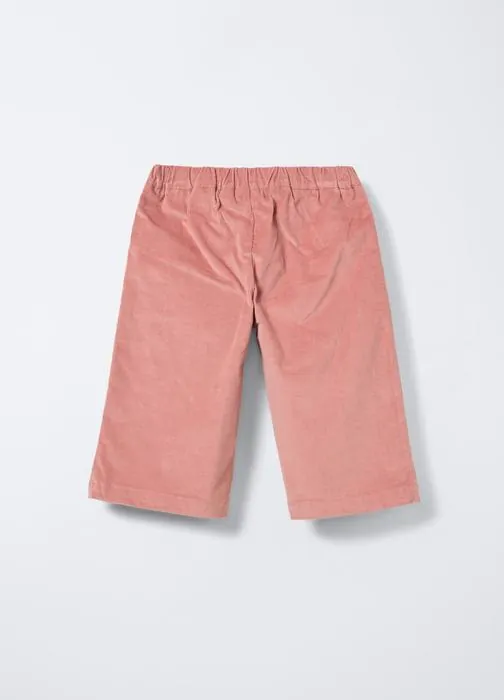 Formal fit hlače od rebrastog pamuka za bebe