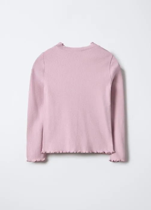 Slim fit rebrasta majica za djevojčice