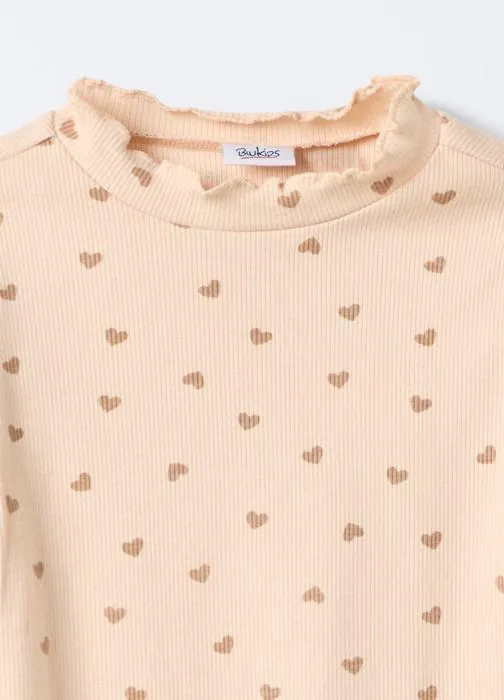 Rebrasta majica slim fit za djevojčice