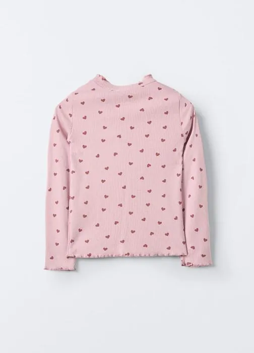 Rebrasta majica slim fit za djevojčice