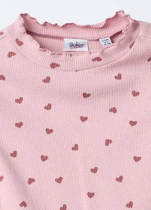 Rebrasta majica slim fit za djevojčice
