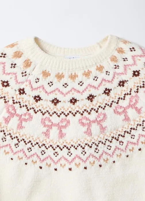 Dječji ženski jacquard pulover od cinila