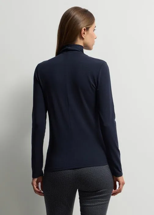 Ženska majica slim fit s visokim ovratnikom