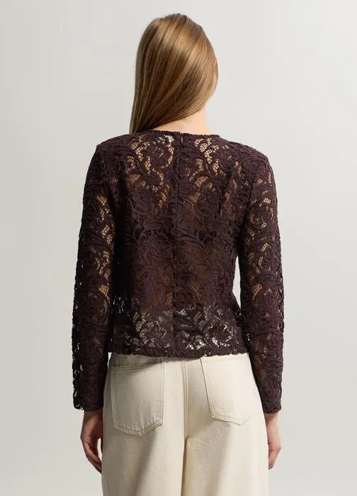 Ženska majica slim fit s čipkom