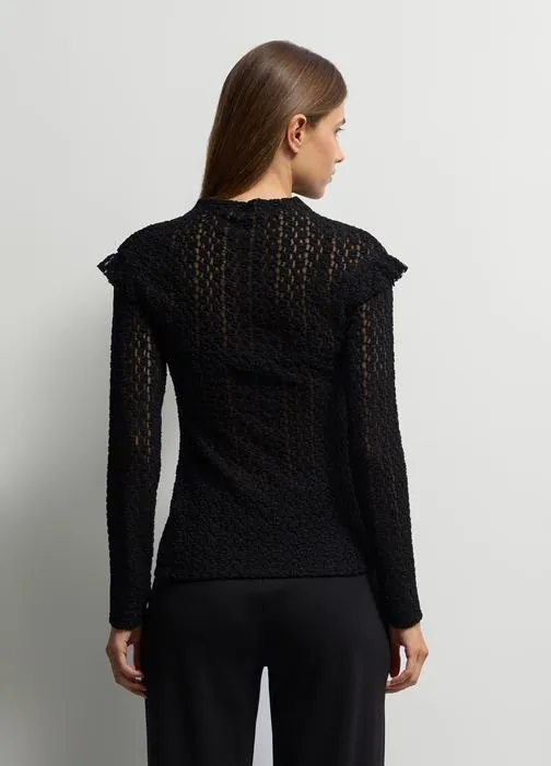 Ženska majica slim fit s čipkom