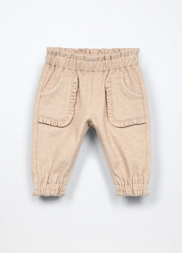 Jogger hlače s paperbag strukom za bebe
