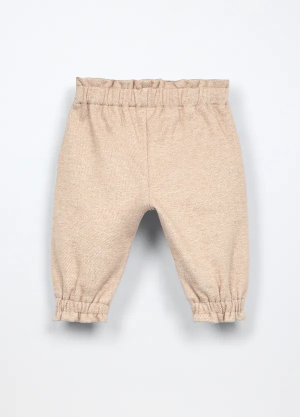 Jogger hlače s paperbag strukom za bebe