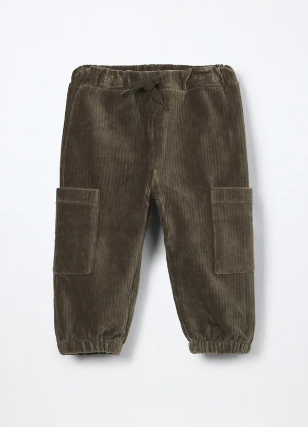 Jogger od rebrastog flisa za bebe