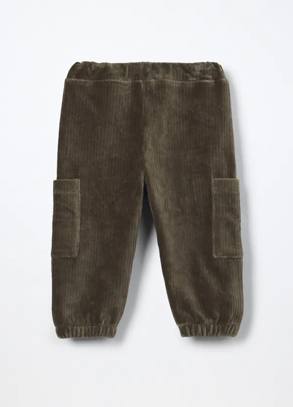 Jogger od rebrastog flisa za bebe