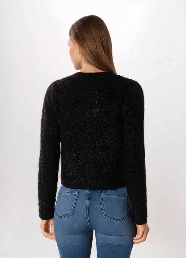 Ženski kardigan s lurex nitima