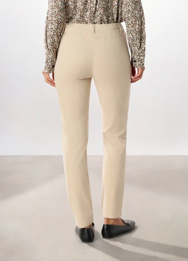 Ženske jeggings hlače od rebrastog pamuka