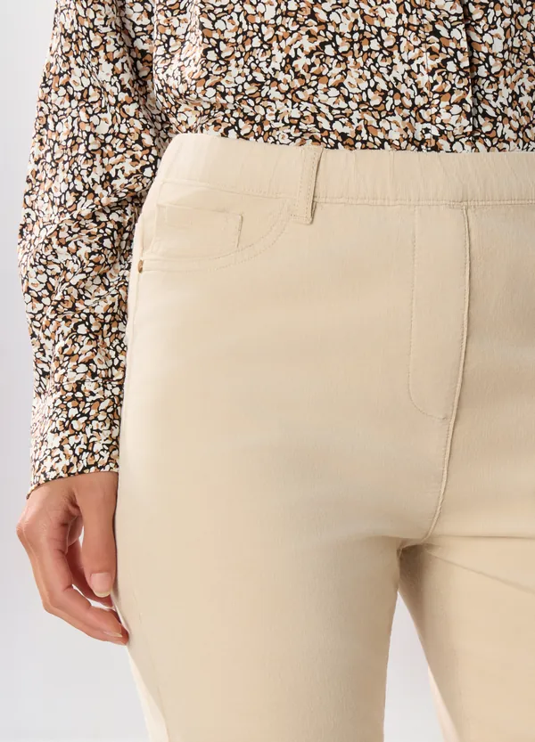 Ženske jeggings hlače od rebrastog pamuka