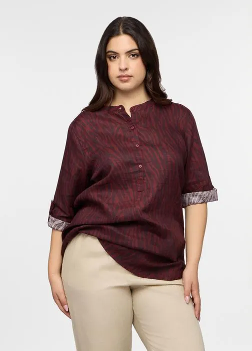 Ženska bluza regularnog kroja od čistog lana
